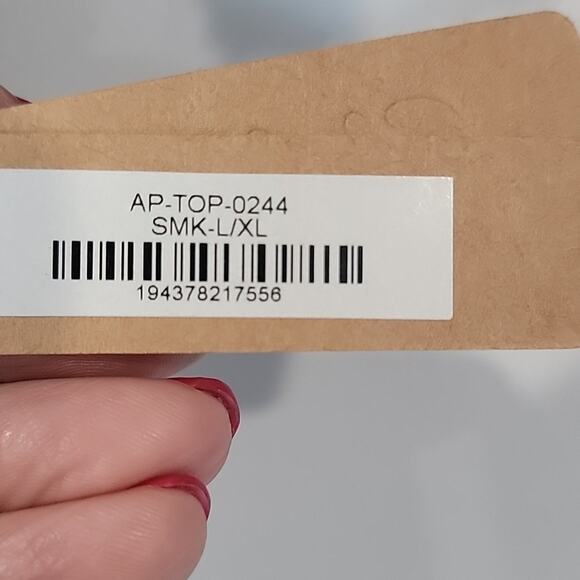 NWT Skims Cozy Cropped Tie Front Sweater in Smoke, L/XL - Picture 6 of 6